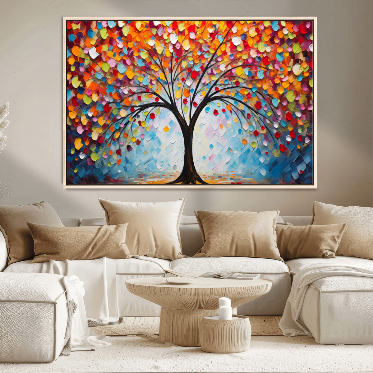 Vibrant Tree of Life Canvas Wall Art | Colorful Abstract Nature