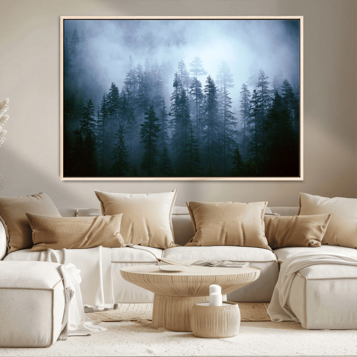 Foggy Pines Misty Forest Wall Art Print