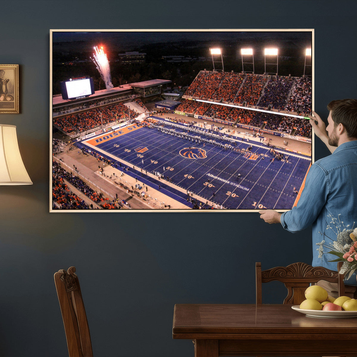 Boise State Broncos Albertsons Stadium Wall Art Canvas Print