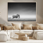 Elephant and Zebra Wall Art Canvas Print, Modern Artwork