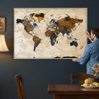 World Map Canvas Art Print | Framed Travel Map Wall Art