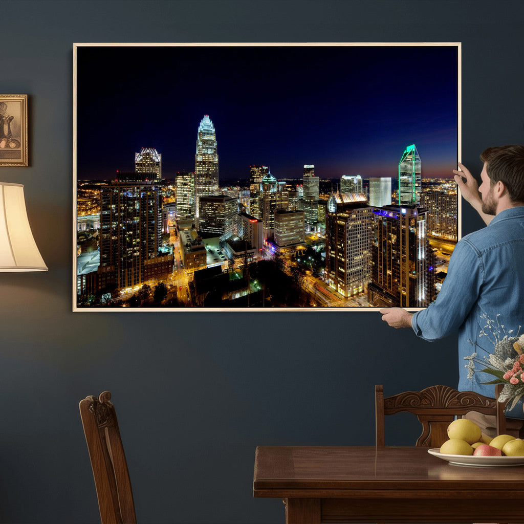 Atlanta Skyline Wall Art Canvas Print | Modern Cityscape