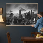 Atlanta Skyline Wall Art Canvas Print, Atlanta Downtown Night Cityscape