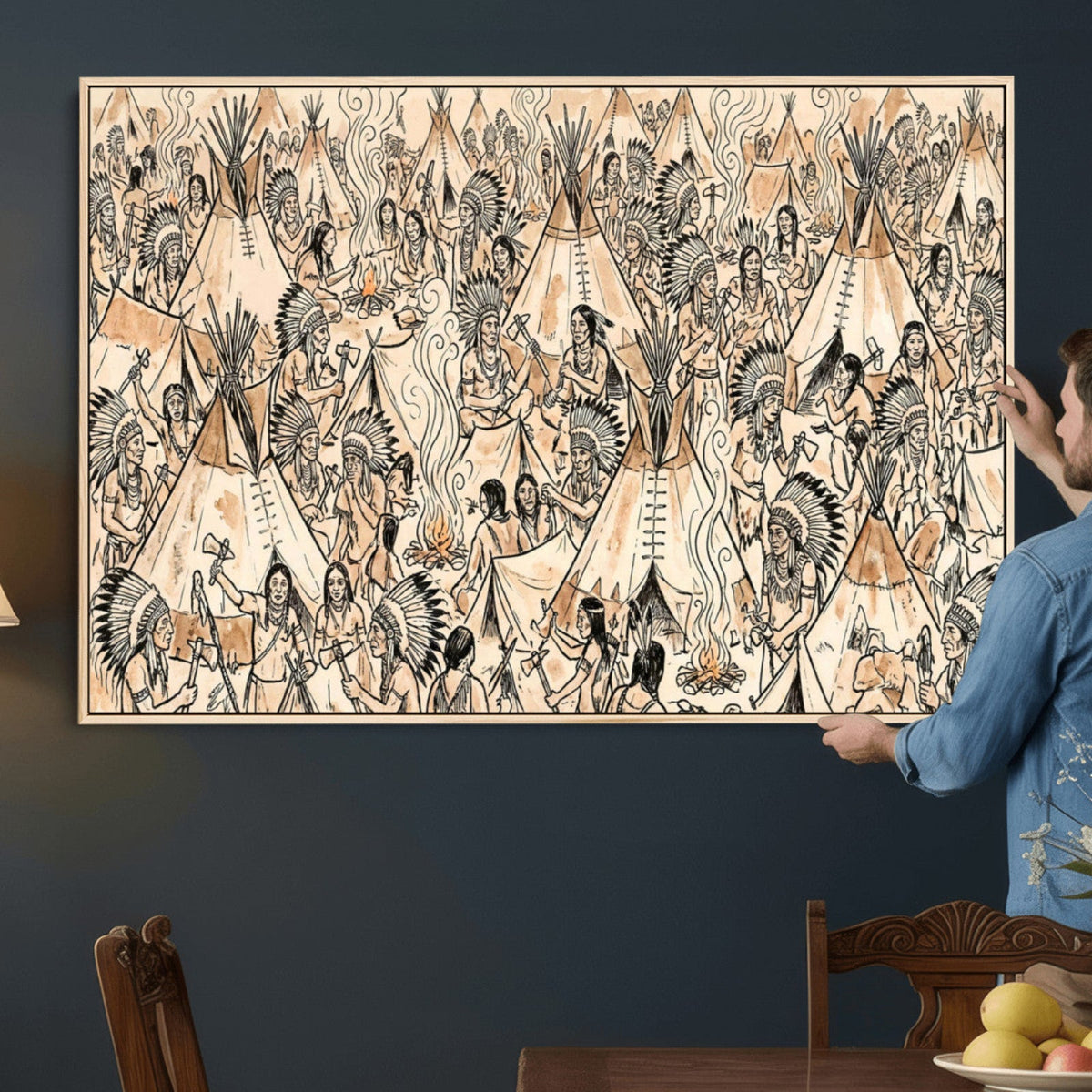 Native American Indian Wall Art Canvas Print