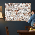 Abstract Longhorn Herd Wall Art Canvas Print