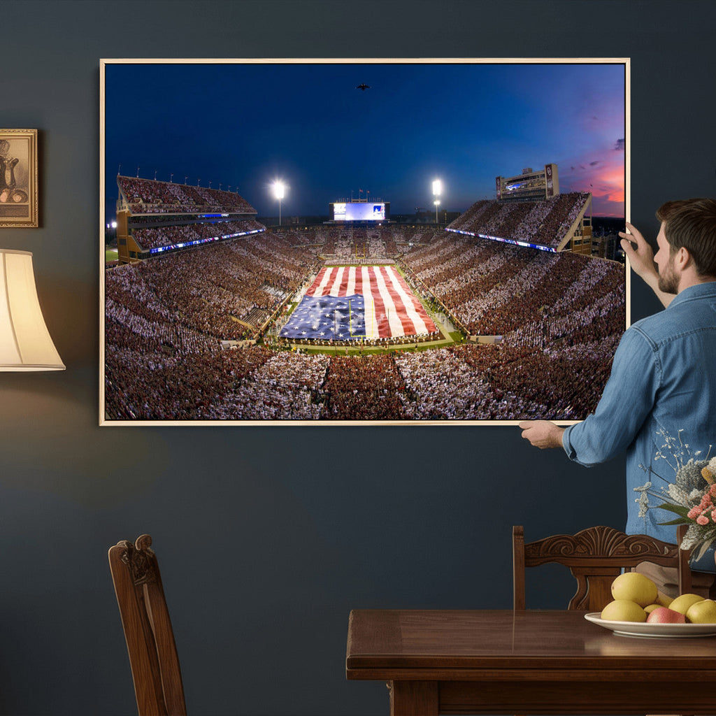 Oklahoma Sooners Memorial Stadium Wall Art Canvas Print
