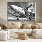 Vintage Airplane on Runway Canvas Print