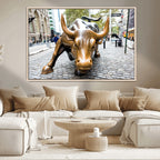 Charging Bull Wall Art Canvas Print