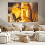 Gold Buddha Statue Hands Wall Art Canvas Print