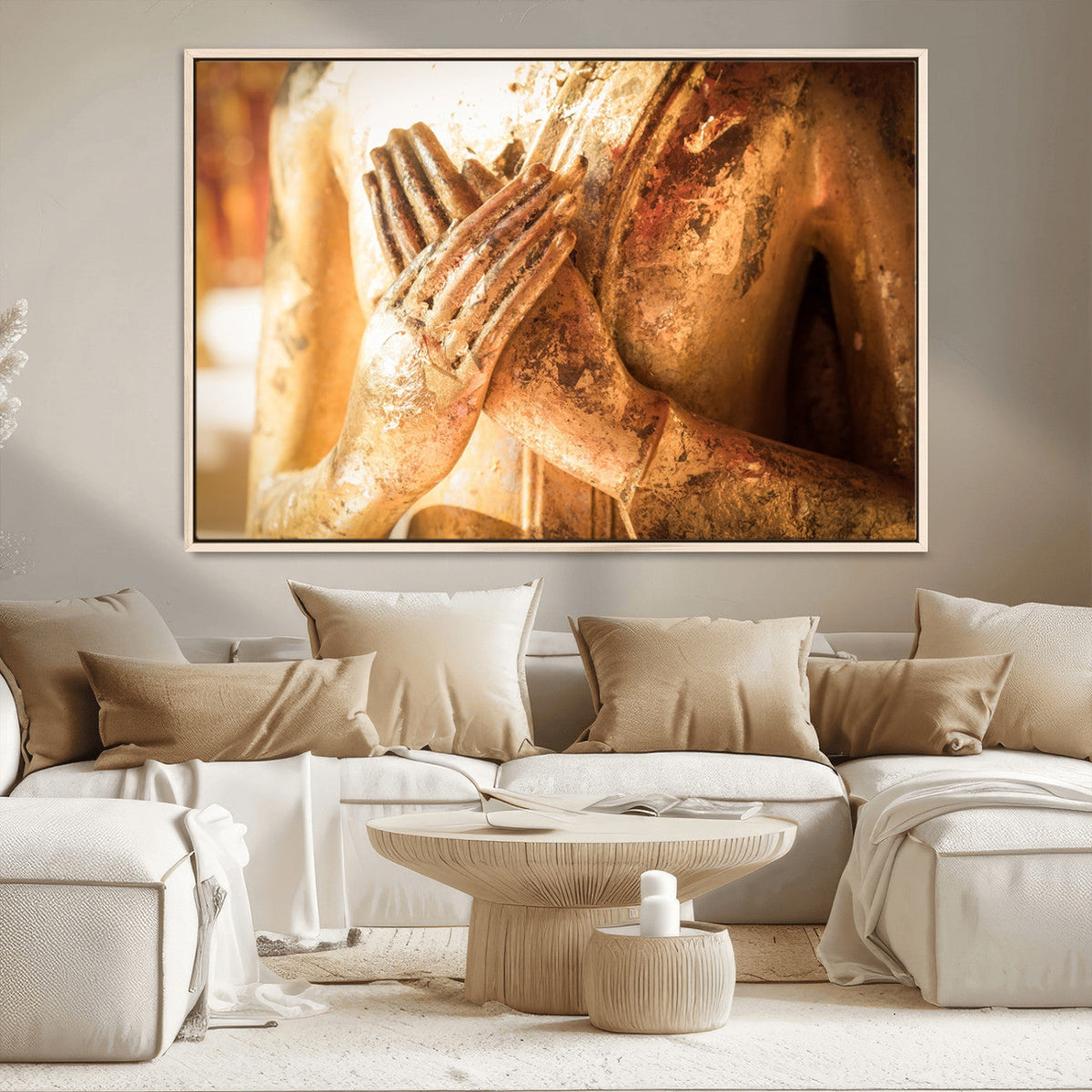 Buddha Statue Hands Wall Art Canvas Print