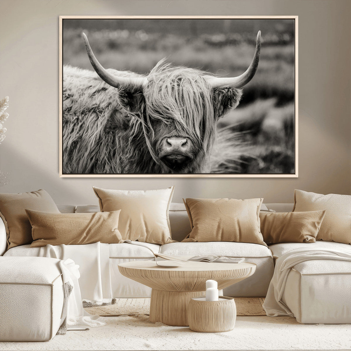Cow Focus Canvas Wall Art Print