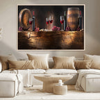 Wine and Barrels Wall Art Canvas Print
