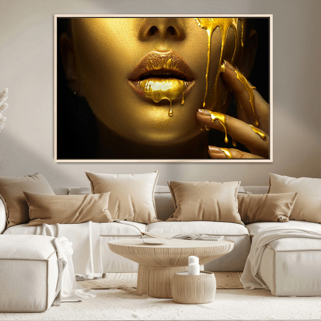 Gold and Women Wall Art Canvas Print