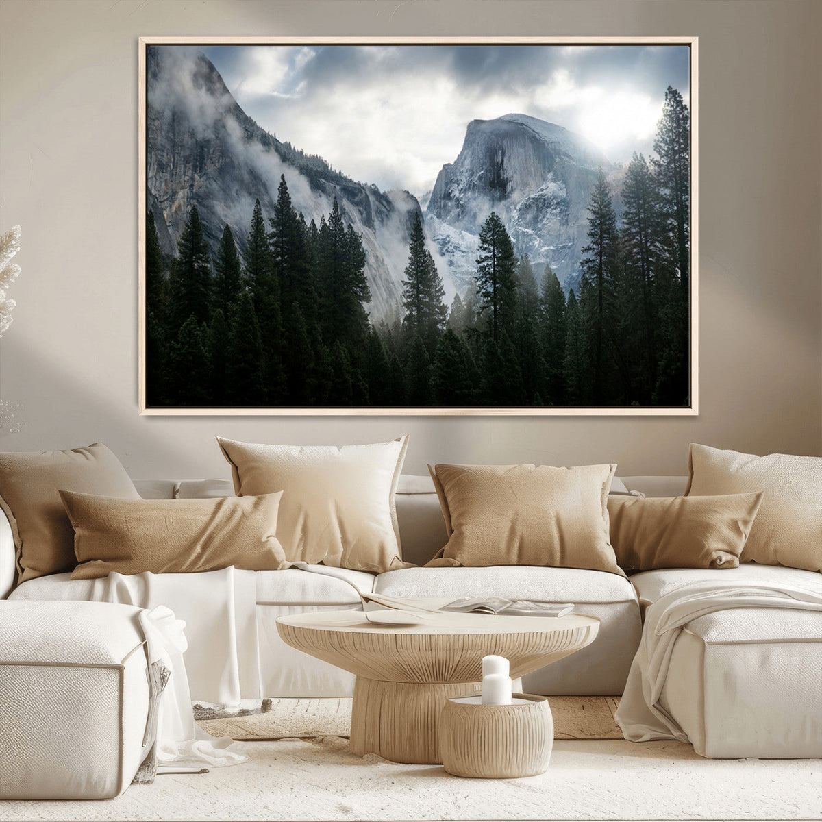 Wall Art Foggy Forest Landscape Canvas Print