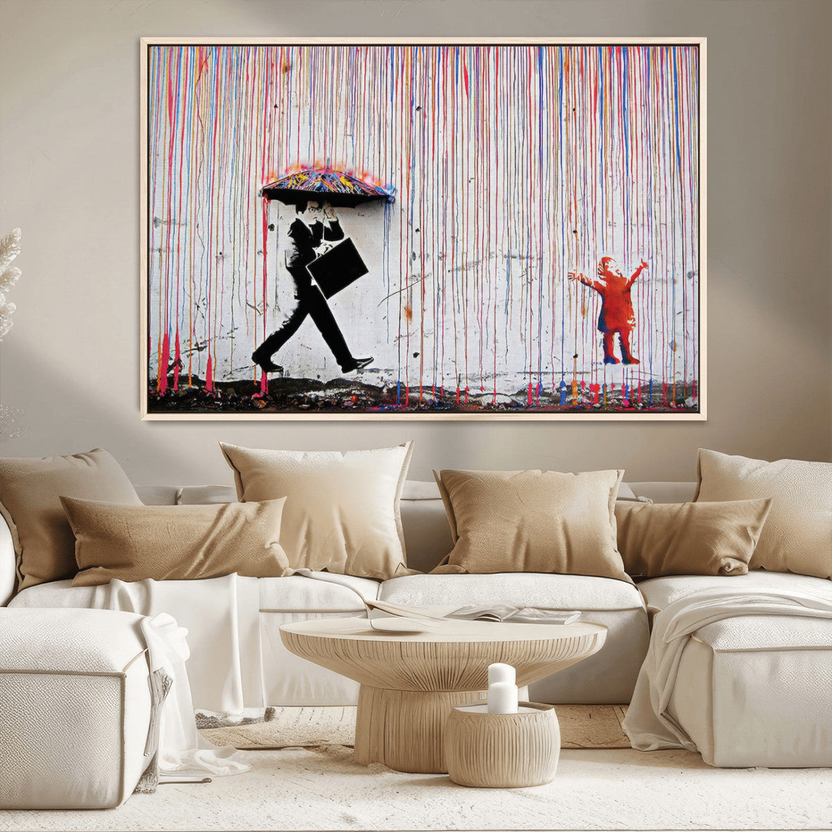 Banksy Wall Art Canvas Print | Framed Graffiti Street Art Picture