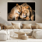 Lion and Lioness Wall Art Canvas Print | African Wildlife Animal Art