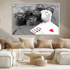 Poker Game Cards Wall Art Canvas, Multi Panel Wall Art