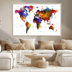 World Map Canvas Print | Detailed Map of the World Wall Art