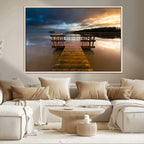 Serene Lake Pier at Sunset Canvas Print | Landscape Wall Art | Ready to Hang