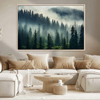 Captivating Misty Forest Wall Art, Foggy and Serene Atmosphere Canvas Print