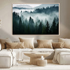 Captivating Misty Forest Wall Art Canvas, Premium Canvas Print of a Foggy and Serene Atmosphere