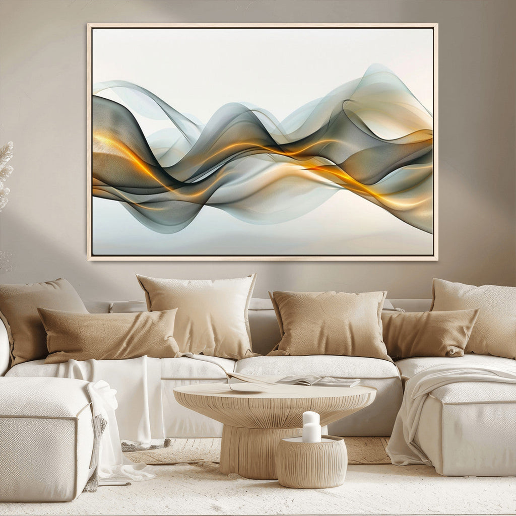 Abstract Wave Canvas Wall Art | Fluid Contemporary Elegance in Motion