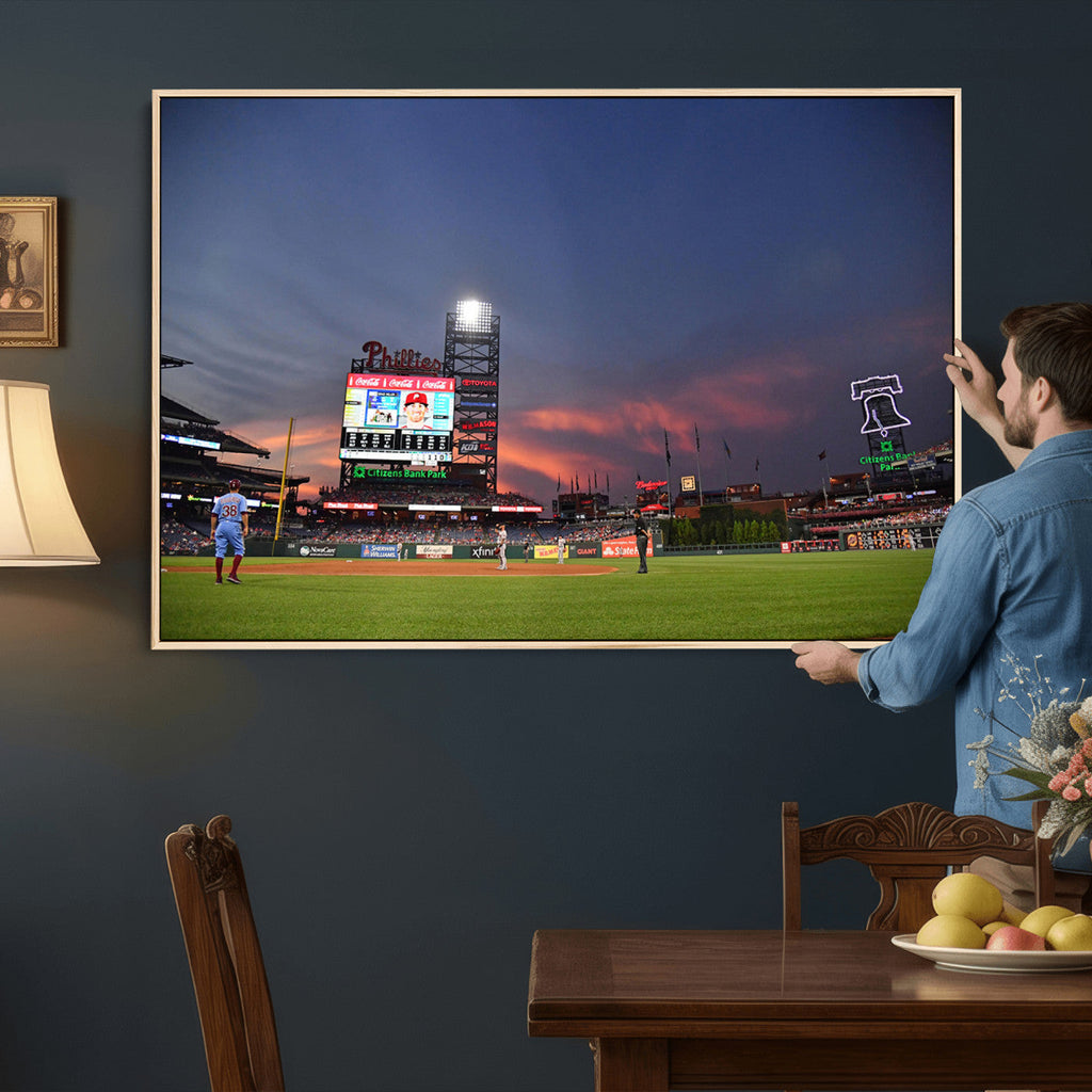Philadelphia Phillies Baseball Print, Philadelphia Citizens Bank Park Stadium Wall Art