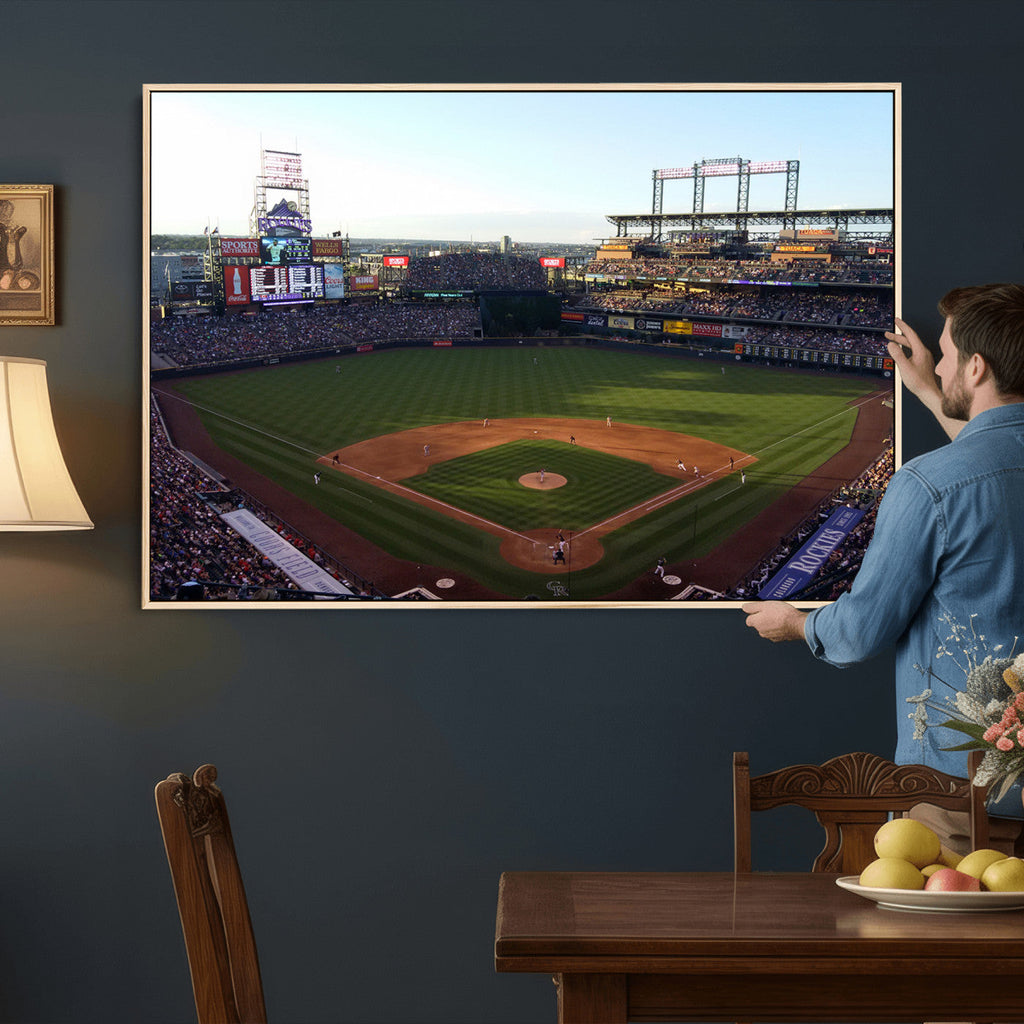 Colorado Rockies Coors Field Wall Art Canvas Print, MLB Baseball Stadium