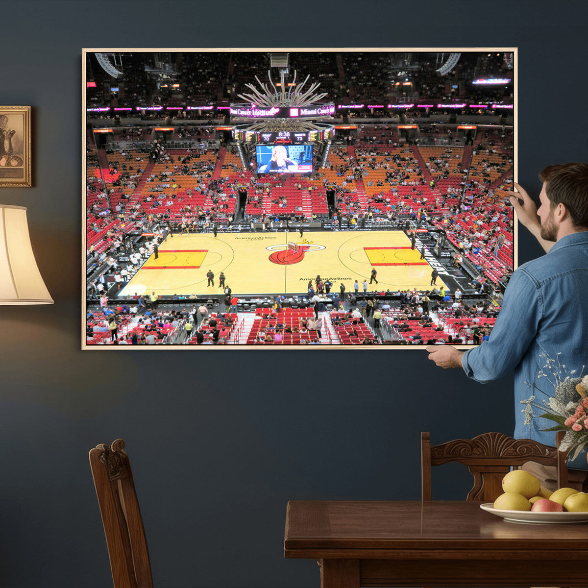 Miami Heat Basketball Team Print Wall Art, Kaseya Center
