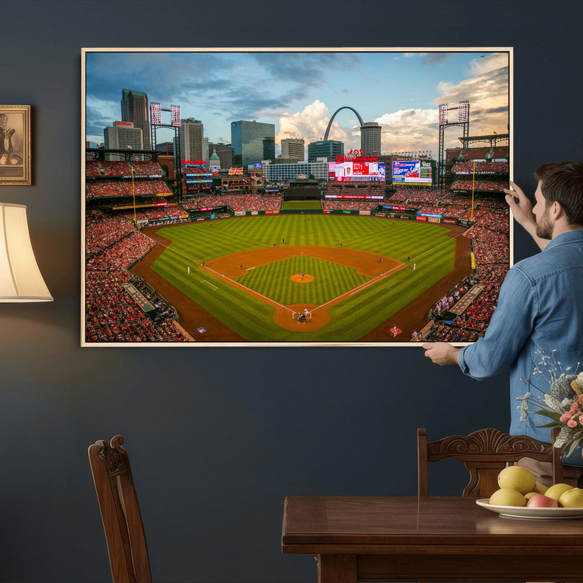 St. Louis Cardinals Baseball Team Print, Busch Stadium Wall Art, Framed and Ready to Hang