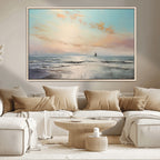 Abstract Ocean Wall Art, Boat Wall Art Canvas Print