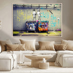 Banksy Life is Short Wall Art, Iconic Graffiti Street Art Canvas Print