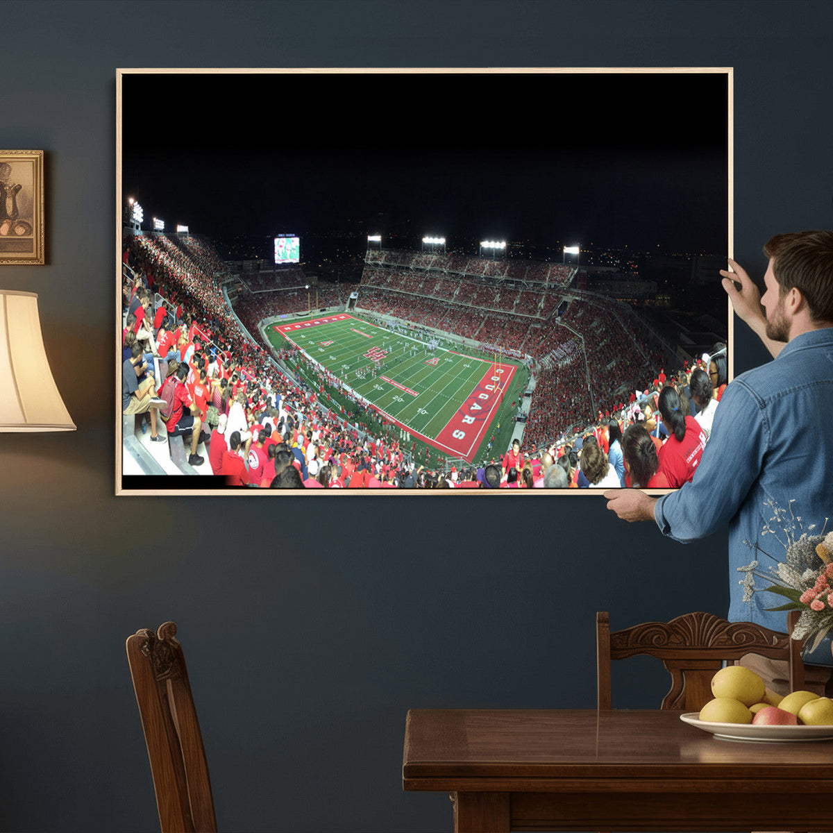Houston Cougars Football Team Print, Houston TDECU Stadium