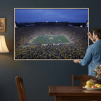 University of Michigan Wolverines Football Team Print, Ann Arbor, Home Bar Wall Decor