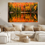 Forest Reflection Art | Autumn Forest Reflection Wall Art | Triptych Canvas Print