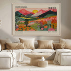 Yayoi Kusama 1986 Wall Art Print, Wabi Sabi Japanese Vibrant Abstract Landscape Canvas