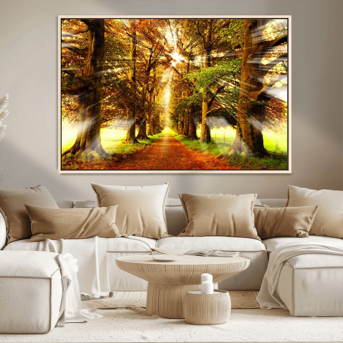 Sunshine in Forest and Trees Wall Art Canvas Print
