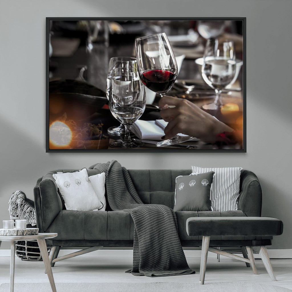 Red Wine and Glass Canvas Print