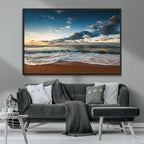Ocean Beach Wall Art Canvas Print Sunset Artwork Print