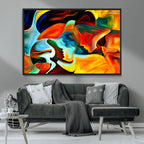 Human Love Figures Abstract Wall Art Canvas Print