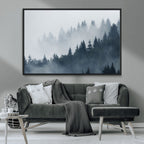 Foggy Pine Forest Wall Art Canvas Print