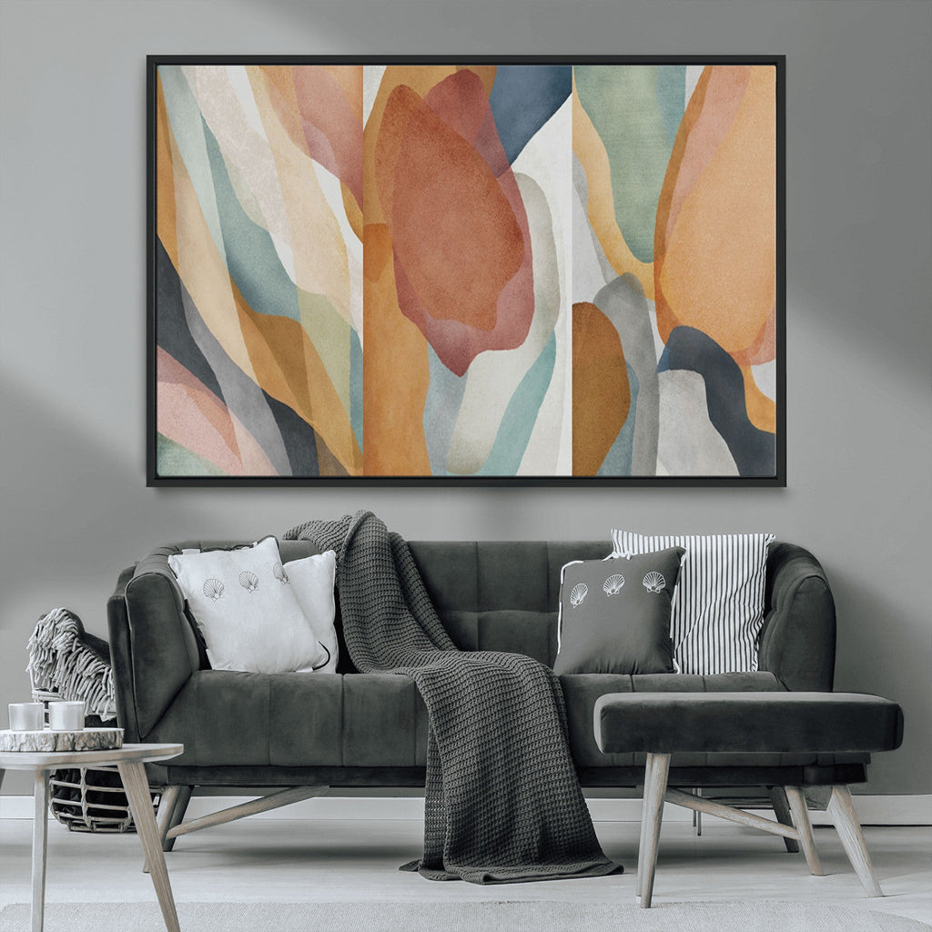 Boho Wall Art Canvas Print Set, Watercolor Boho Wall Art