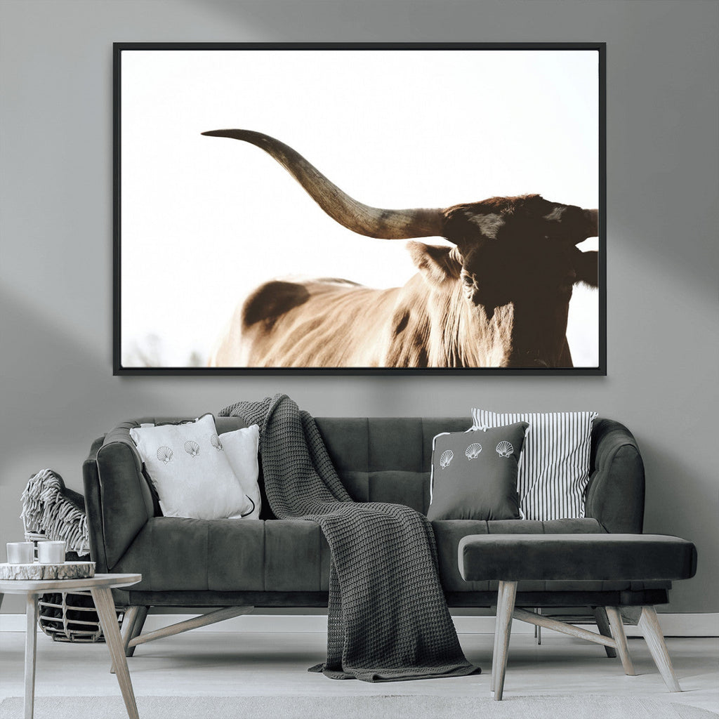Texas Longhorn Wall Art Canvas Print, 3-Panel