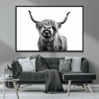 Fanny Scottish Highland Cow Cattle Art Print Farmhouse Wall Art Canvas Print