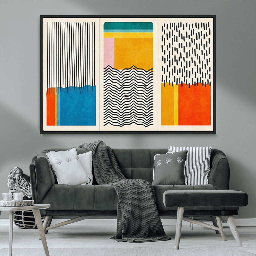 Canvas Print Wall Art Abstract Illustration Art Boho, Framed Abstract Boho Art