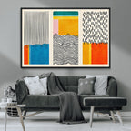 Canvas Print Wall Art Abstract Illustration Art Boho, Framed Abstract Boho Art