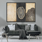 Tree Rings Canvas Wall Art Print, Minimalist Natural History in Modern Decor
