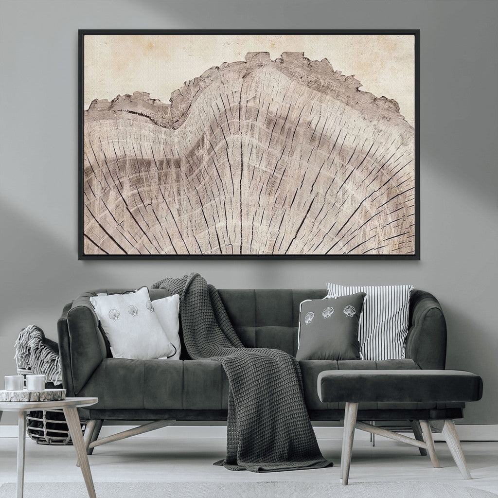 Tree Ring Wall Art Triptych, Rustic Wood Ring Canvas Print