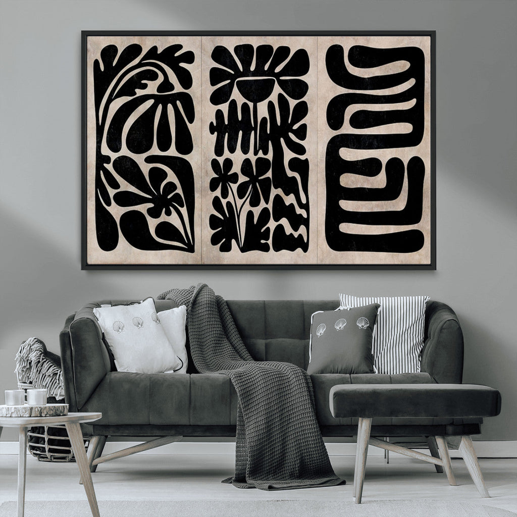 Canvas Print Wall Art Abstract Art Boho, Framed Boho Art