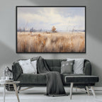 Golden Fields Wall Art Print Canvas | Serene Minimalist Landscape for Farmhouse Decor